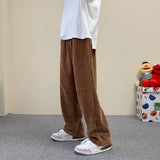 Joior Korean Fashion Corduroy Men's Casual Pants White Loose Straight Wide Leg Pants Spring New Street Casual Sports Pants 3XL