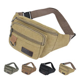 Chest Bag Canvas Waist Bag Women Men's Belt Bag Fashion Bum Bag Travel Purse Bag for Phone Pouch Pocket Hip Bag Waist Pack Male