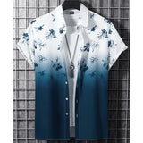 Joior Hawaiian Men'S Shirt 3d Gradient Printing Loose Oversized Shirts And Blouses High-Quality Men'S Clothing Beach Party Sweatshirts