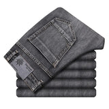 Joior Cotton Stretch Jeans Business Casual Men's Thin Denim Jeans Grey Spring Summer Brand New Fit Straight Lightweight