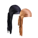 Joior 2PCS/LOT Unisex Men Women Satin Breathable Silky Durag Long Headwear