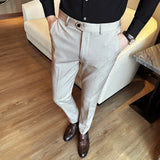 Joior Men's Spring High Quality Business Suit Trousers Men's Fashion Slim Fit Solid Color Office Dress Pants