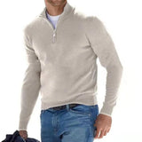 Joior Autumn Men's Sweatwear Warm Pullover Solid Color Half Zipper Casual Sweater Slim V-neck Long Sleeve Men's Sweatshirts Winter Top