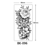 Joior Black Flower Tattoo Sketch Tattoo Sticker  Rose Blossom Tattoo Temporary Waterproof