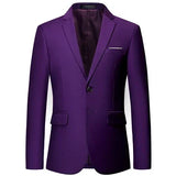 Joior Mens Stylish Colorful Slim Fit Casual Blazer Jacket Green Purple Black Yellow Wedding Prom Formal Suit Coats For Men