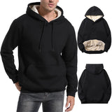 Joior Warm Fleece Sherpa Lined Hoodie for Men Fall Winter Thermal Thick Heavyweight Pullover Tops Casual Hooded Sweatshirt with Pocket