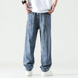 Joior Baggy Pants Men Wide Leg Jeans Light Blue Straight Cut  Loose Fit Men's Clothing Oversize Jeans Men Kpop Jeans Quality New