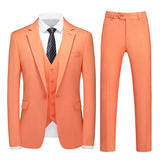 Joior M-6XL Double Vent Mens Suit ( Blazer+Vest+Pants) Solid Color Formal Office Business Suit Three-piece Groom's Wedding Dress Party