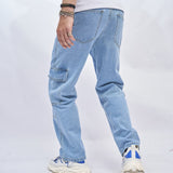 Joior Men Streetwear Loose Splicing Multiple pockets Straight Jeans Trousers Stylish Male Casual Denim Pants