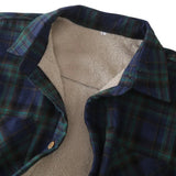 Joior Men's Plaid Plus Fleece Jacket Autumn Winter Turn-down Collar Button Thickened Shirt Jacket For Men Casual Jacket Shirts