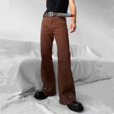 Joior New Fashion Vintage Brown Baggy Men Cargo Flare Jeans Pants High Street Hip Hop Women Casual Loose Denim Trousers Pantalon