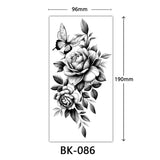 Joior Black Flower Tattoo Sketch Tattoo Sticker  Rose Blossom Tattoo Temporary Waterproof