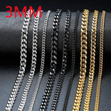 Joior Fashion New Figaro Chain Necklace For Men Punk Silver Color Stainless Steel Long Necklace Men Hip Hop Jewelry Gift