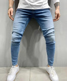 Joior Man Pants Retro Washing Zipper Stretch Jeans Casual Slim Fit Trousers Male Plus Size Pencil Pants Denim Skinny Jeans for Men