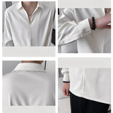 Joior 2024 New Men's Top Lightly Mature Spring New Pullover Long Sleeve Shirt Casual  Anti-Wrinkle White Business Luxury Genuine Goods