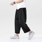 Joior Men's Summer Thin Casual Pants Japanese Loose Ice Silk Wide Leg Pants Quick-drying Sports Pants Black Gray 3XL 4XL 5XL