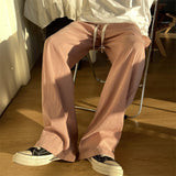 Joior Summer Men's Casual Pants Loose Ice Silk Pants Simple and Comfortable Home White Casual Pants Baggy Sports Pants