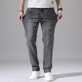 Joior Cotton Stretch Jeans Business Casual Men's Thin Denim Jeans Grey Spring Summer Brand New Fit Straight Lightweight