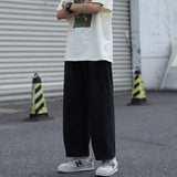 Joior Summer Cotton Casual Pants Men Fashion Oversized Wide Leg Pants Men Japanese Streetwear Loose Straight Pants Mens Trousers M-3XL