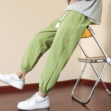 Joior Summer Straight Loose Youth Fashion Mens Pants Casual Solid Quick Drying Ice Silk Sports Pants Sweatpants Thin Large Trousers