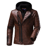 Joior Winter New Standing Collar Leather Jacket Men's Business High-grade Leather Jacket Young and Large Size Motorcycle Jacket