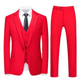 Joior M-6XL Double Vent Mens Suit ( Blazer+Vest+Pants) Solid Color Formal Office Business Suit Three-piece Groom's Wedding Dress Party