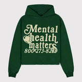 Joior Mental Health Matters Print Hoodies Women Men Streetwear Oversized Sweatshirt Goth Y2k Top Harajuku Pocket Hoodie Men Clothing