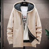 Joior Autumn and Winter Men's Wool Jacket New Jacket Plush Thickened Classic Vintage Cardigan Hoodie Casual Loose Tops