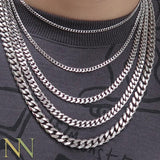 Joior 10 Pieces Stainless Steel Cuban Link Necklace for Men Women Tarnish Free Heavy Curb Chain Necklace Choker 16 18 20 22 24 Inches