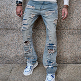 Joior Spring Stylish Loose Ripped Men Straight Jeans Trousers Hip hop Male High Quality Solid Holes Casual Denim Pants