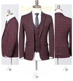 Joior Boutique 5XL (Blazer + Vest + Trousers) Italian Style Fashion Business Elegant Gentleman Plaid Slim Casual Formal Suit 3-piece