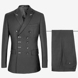 Joior Men Slim Fit  Fashion Business Casual Double Breasted Blazers Jacket Coat Trousers Wedding Groom Party Skinny 2 Pcs Suits Pants