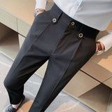 Joior British Style Autumn New Solid High Quality Dress Pant Men Slim Fit Casual Office Trousers Formal Social Wedding Party Suit Pant