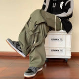 Joior Green Cargo Pants Men Oversize Zipper Black Cargo Trousers Male Streetwear Hip Hop Pocket Spring Loose Casual Workwear