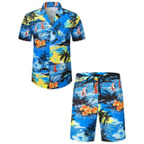 Joior 1 set Summer Hawaii Trend Print Sets Men Hawaii Shorts Shirt Clothing Set Casual Palm Tree Floral Shirt Beach Short Sleeve Suit