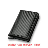 Joior Carbon Fiber Slim Aluminum Men Wallet ID Credit Card Holder Mini RFID Wallet Automatic Pop up Bank Card Case Black Vallet 2024