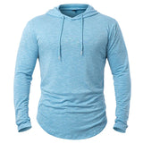 Joior Men's Lightweight Athletic Hoodies Long Sleeve Workout Sport Hooded Shirt Casual Gym Running Jogger Shirt Pullover Sweatshirt