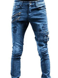 Joior Mens Ripped Skinny Jeans Slim Fit Hole Pencil Pants Casual Biker Trousers Streetwear High Quality Denim Man Clothing