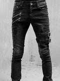 Joior Mens Ripped Skinny Jeans Slim Fit Hole Pencil Pants Casual Biker Trousers Streetwear High Quality Denim Man Clothing