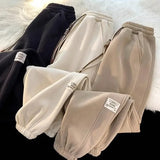 Joior winter outfits men Korean Style Autumn and Winter Men and Women Street Personality Loose Wide Leg Bound Sports Pants Couple Simple Casual Pants