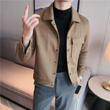 Joior Autumn Winter New Woolen Jacket Men's Korean Slim Fit Lapel Short Casual Jacket Streetwear Business Social Overcoat Coat 3XL-M