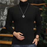 Joior Fashion Men's Turtleneck T-Shirts Casual Autumn Winter High Collar New Slim Long Sleeve Stretch Model Undershirt Plus Size Tees