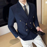 Classic Luxury Mens  Double Breasted Suit Jacket Groom Wedding Tuxedos Business Casual Blazer Social Club Outfits Suit Coat