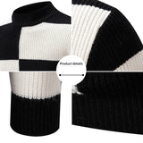 Joior winter fits men New Men's Black and White Striped Turtleneck Sweater Fashion Long Sleeve Knitted Sheep Wool Sweater