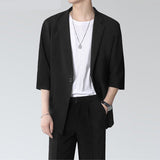 Tops Mens Solid All-match Blazer Streetwear Stylish Male Hot Sale Short Sleeve Suit Coats S-5XL