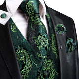 Joior High Quality Silk Mens Vests Champagne Paisley Waistcoat Neck Tie Hanky Cufflinks Brooch Set for Men Suit Wedding Office