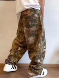 Joior Snake Animal Print Camouflage Pants for Men Wide Leg Jeans Demin Trousers Male Streetwear  Hip Hop Vintage Casual