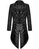 Joior Adult Men Medieval Cosplay Black Jackets Devil Fashion Gothic Steampunk Tailcoat Costume Black Brocade Damask Wedding Halloween