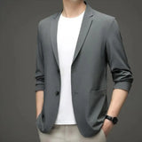 Joior Chic Men Business Coat Soft Men Suit Jacket Smooth Plus Size Business Trip Sunscreen Suit Jacket  Daily Wear