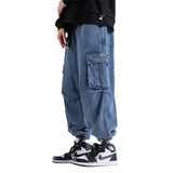 Joior Mens Jeans Harem Pants Fashion Pockets Desinger Loose fit Baggy Moto Jeans Men Stretch Retro Streetwear Relaxed Men Jeans